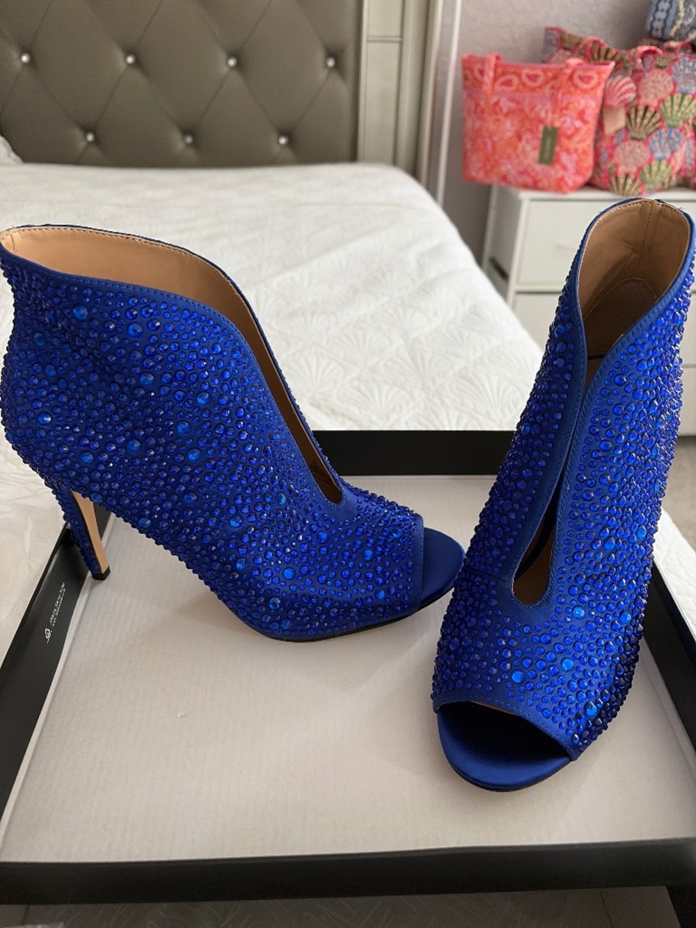 Cobalt rhinestone blue shoes
